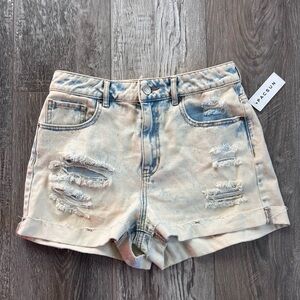 Pacsun Denim Distressed Cotton Mom Jeans Short NEW